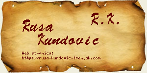 Rusa Kundović vizit kartica